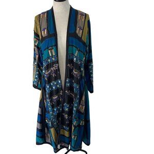 Seraglio Hawaii Vintage Womens Duster One Size Multicolor Open Side Slit